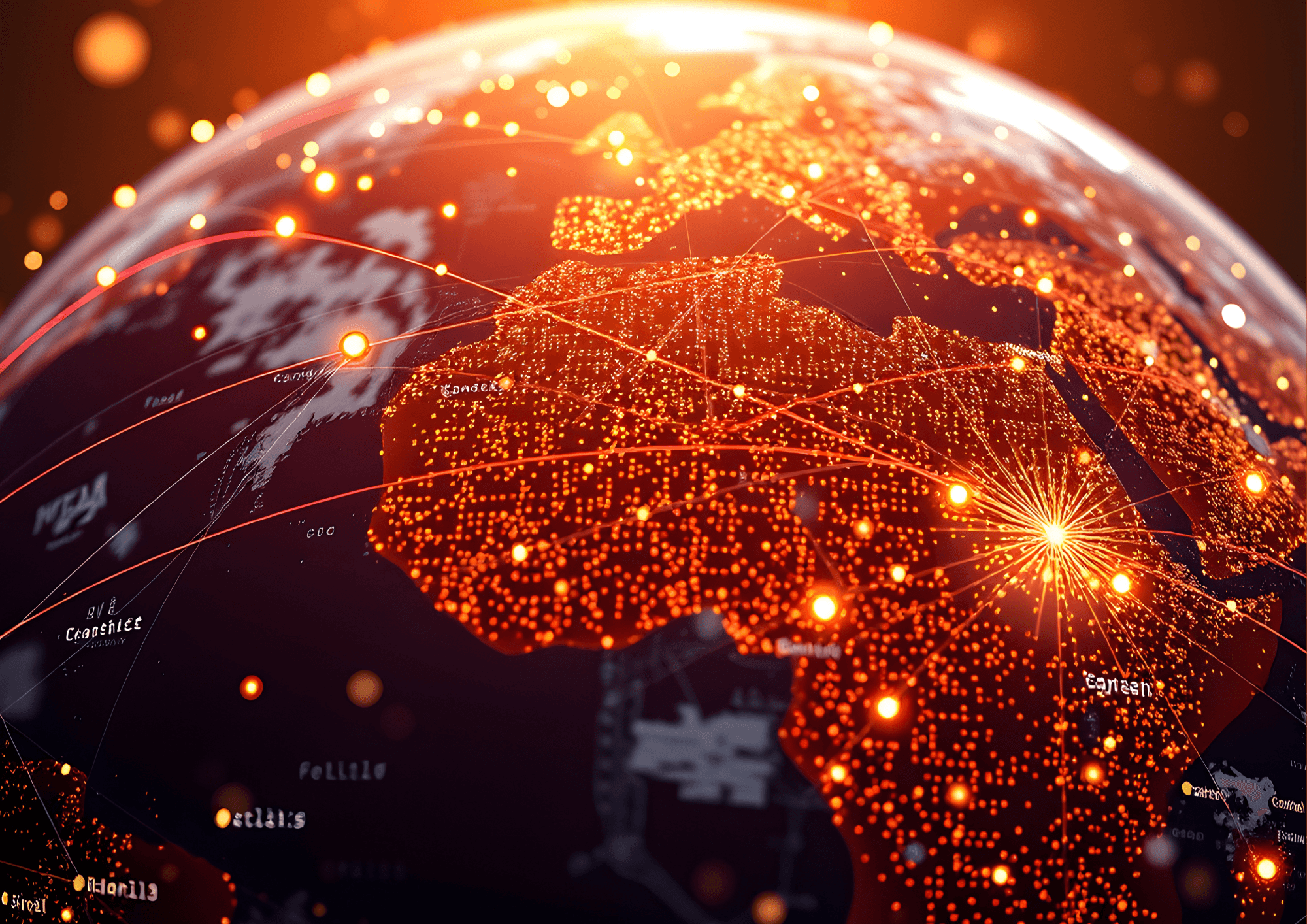 image of world map lit up