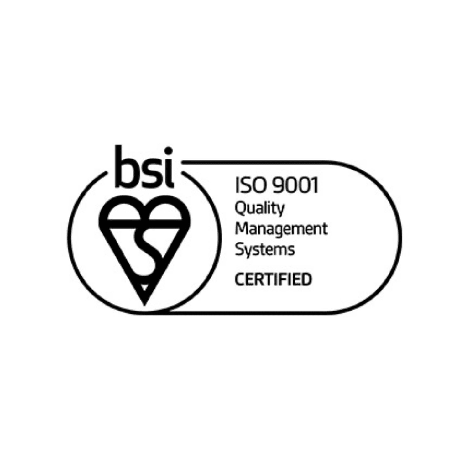 bsi ISO 9001 logo on white background
