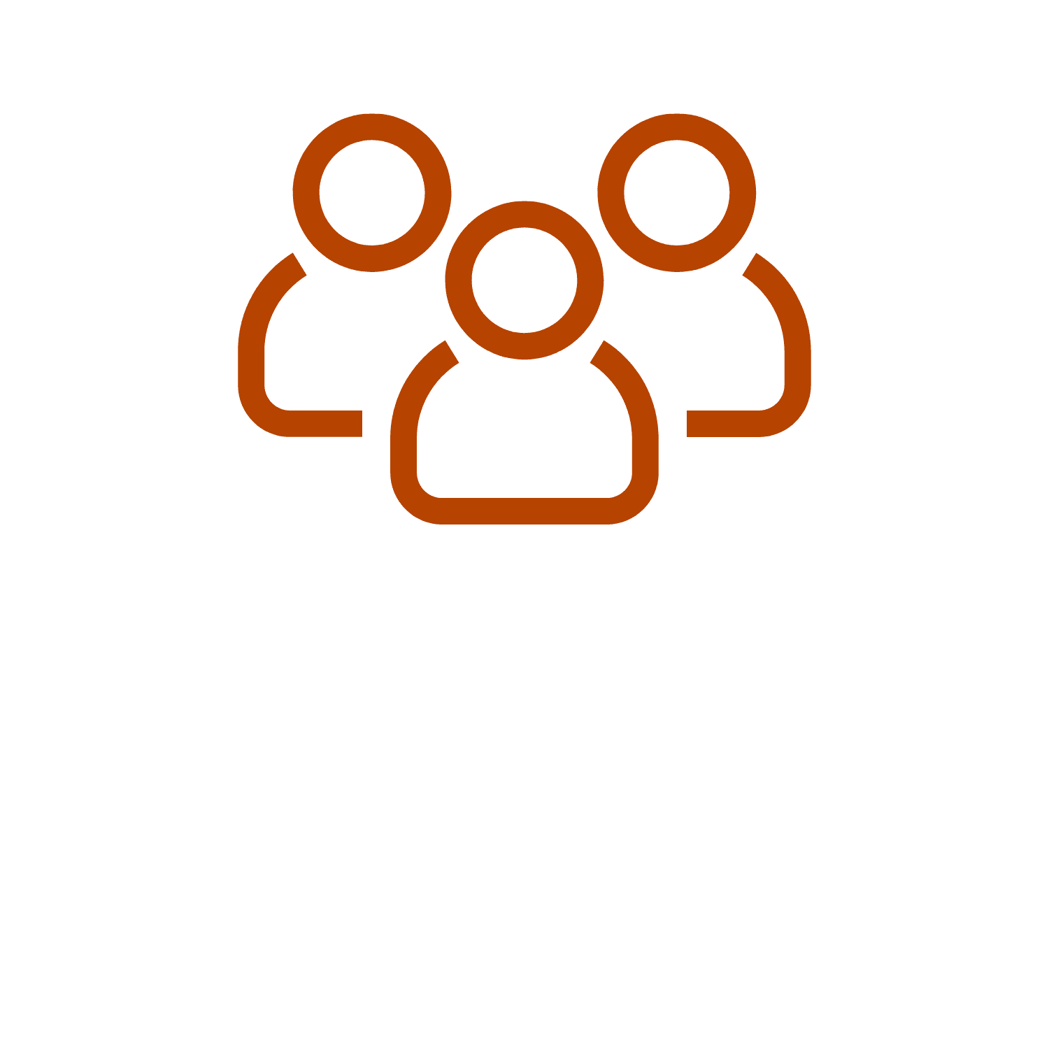 image of group of people icon in orange 